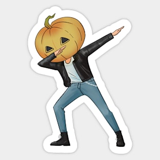 dabbing jack o lantern halloween Sticker